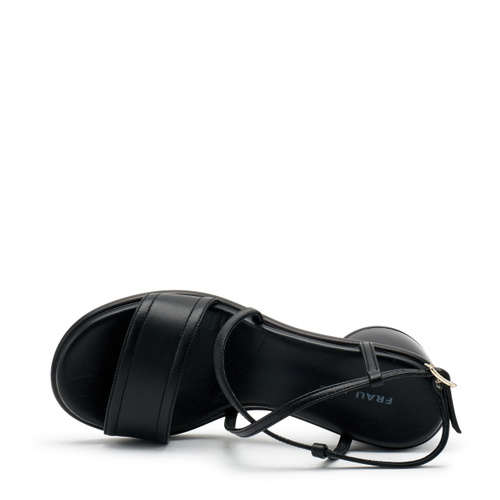 Sandale aus Leder mit geometrischem Absatz - Frau Shoes | Official Online Shop