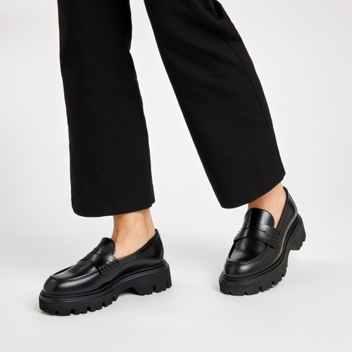 Leather loafers with lug sole - Frau Shoes | Official Online Shop