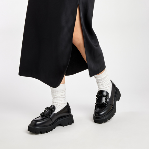 Mokassin aus Leder mit Accessoire - Frau Shoes | Official Online Shop