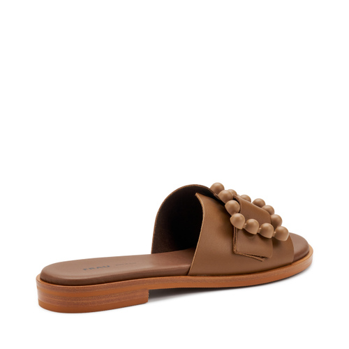 Leather sliders with a tonal buckle - Frau Shoes | Official Online Shop