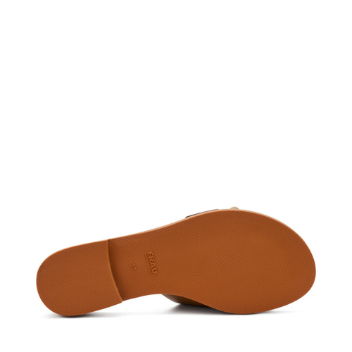 Leather sliders with a tonal buckle - Frau Shoes | Official Online Shop