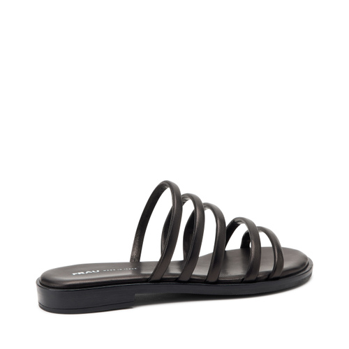 Leather sliders with soft tubular straps - Frau Shoes | Official Online Shop