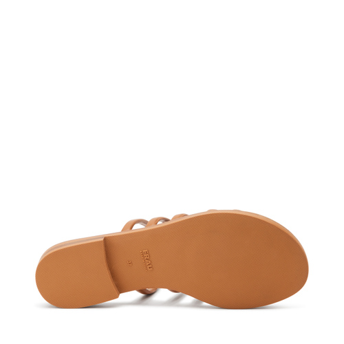 Leather sliders with soft tubular straps - Frau Shoes | Official Online Shop