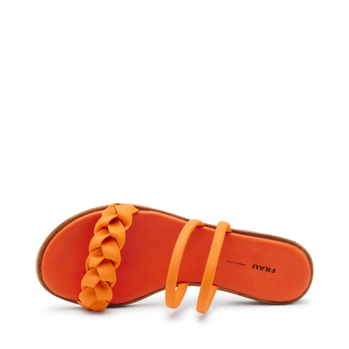 Leather sliders with braided strap - Frau Shoes | Official Online Shop