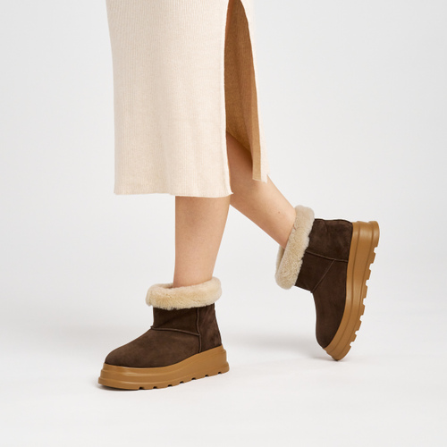 Sheepskin ankle boots with platform sole - Frau Shoes | Official Online Shop
