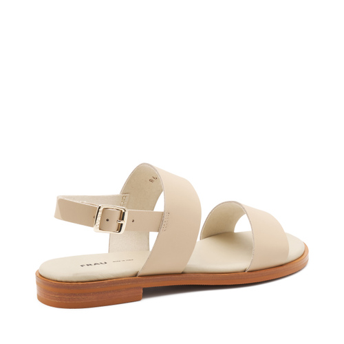 Sandale mit zwei Riemen aus offenkantig geschnittenem Leder - Frau Shoes | Official Online Shop