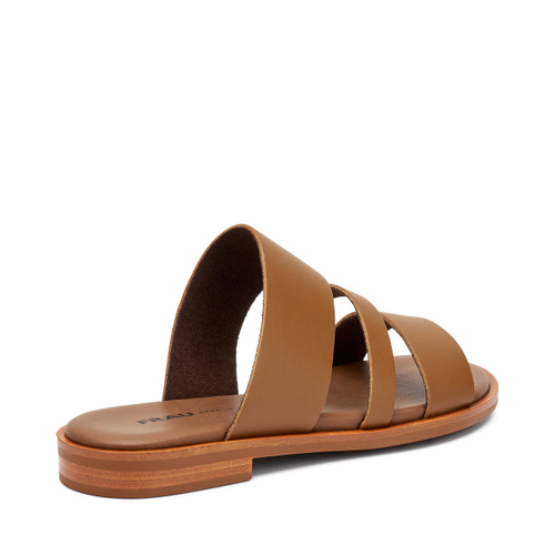 Triple-strap sliders in raw-cut leather - Frau Shoes | Official Online Shop