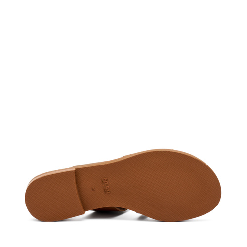 Triple-strap sliders in raw-cut leather - Frau Shoes | Official Online Shop