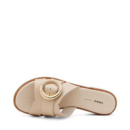 Ciabattina a fascia in pelle con maxi-fibbia bicolore - Frau Shoes | Official Online Shop