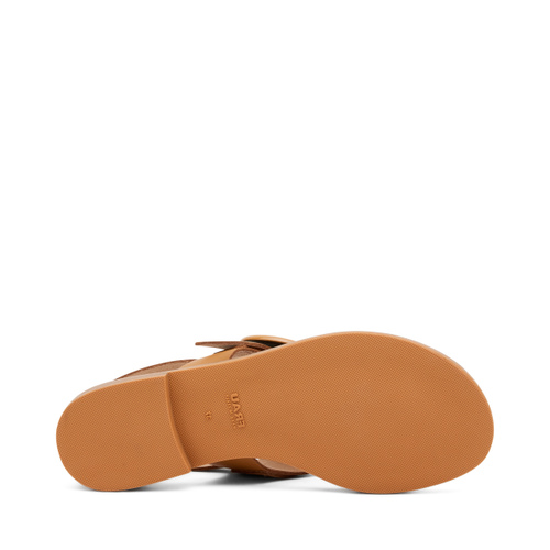 Zehenstegsandale aus Leder mit zweifarbiger Maxi-Schnalle - Frau Shoes | Official Online Shop