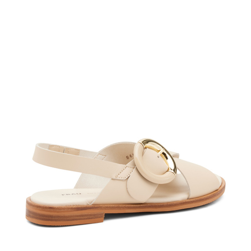 Leather crossover sandals with two-tone maxi-buckle - Frau Shoes | Official Online Shop