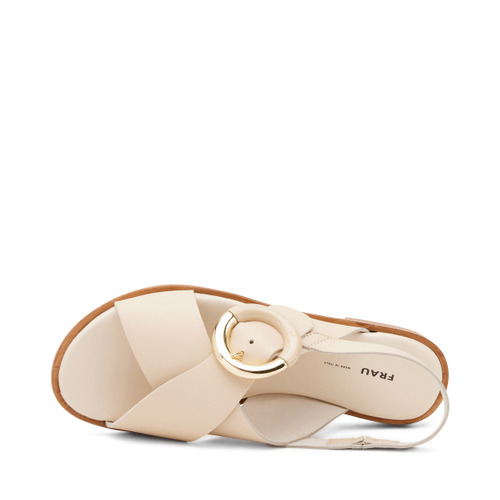 Sandalo in pelle ad incrocio con maxi-fibbia bicolore - Frau Shoes | Official Online Shop