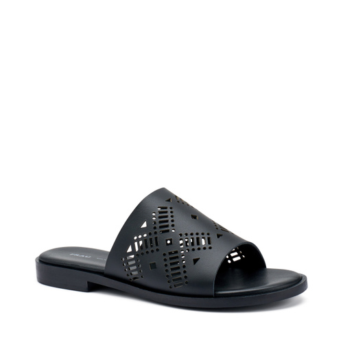 Pantolette aus gelasertem Leder - Frau Shoes | Official Online Shop