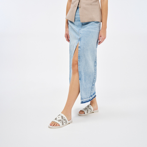Pantolette aus gelasertem Leder - Frau Shoes | Official Online Shop