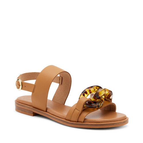 Leather strap sandals with tortoiseshell chain detailing - Frau Shoes | Official Online Shop