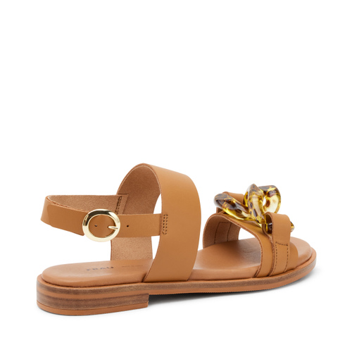 Leather strap sandals with tortoiseshell chain detailing - Frau Shoes | Official Online Shop