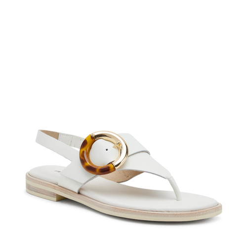 Leather thong sandals with tortoiseshell buckle - Frau Shoes | Official Online Shop