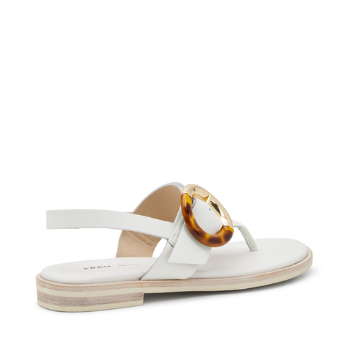 Leather thong sandals with tortoiseshell buckle - Frau Shoes | Official Online Shop