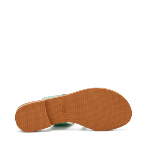 Ciabattina a tre fasce in pelle laminata a taglio vivo - Frau Shoes | Official Online Shop