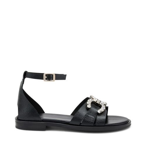 Bejewelled foiled leather sandals - Frau Shoes | Official Online Shop