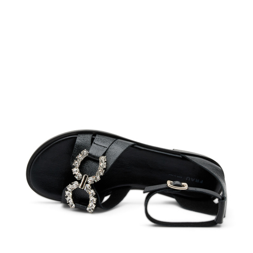 Sandale aus laminiertem Leder mit Schmuckdetail - Frau Shoes | Official Online Shop