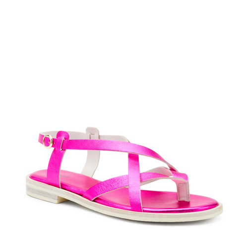 Foiled leather thong sandals with straps - Frau Shoes | Official Online Shop