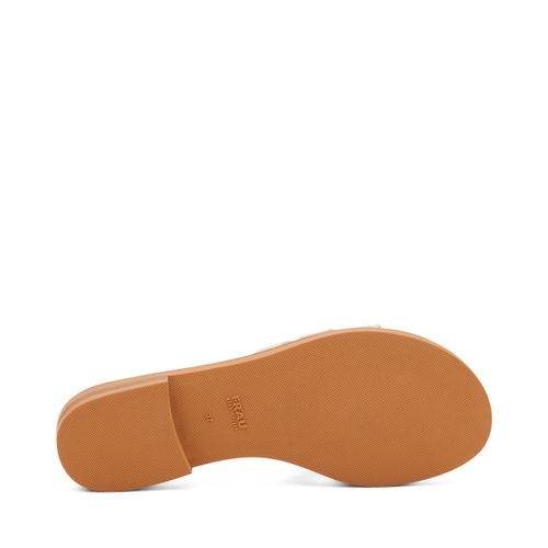 Foiled leather sliders with pearly appliqués - Frau Shoes | Official Online Shop