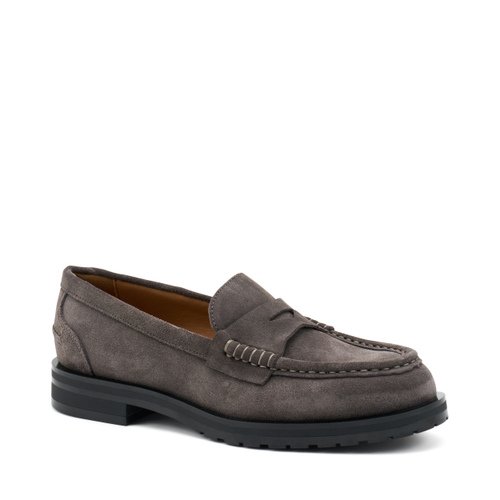 Mokassins aus Veloursleder mit Sohle im Reifenprofil - Frau Shoes | Official Online Shop