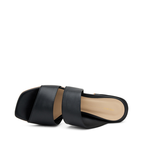 Leather double-strap mules with low heel - Frau Shoes | Official Online Shop