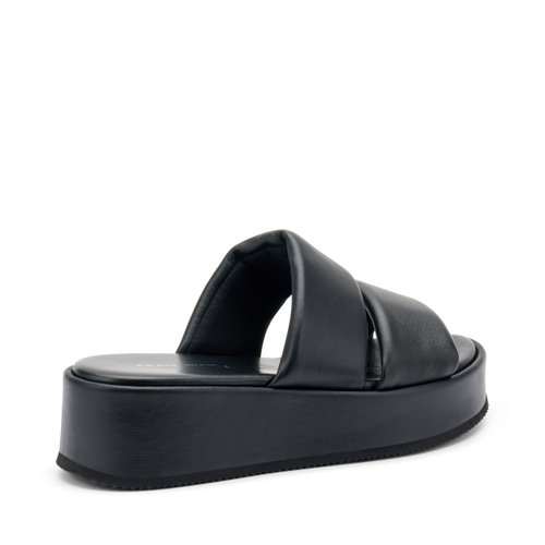 Soft leather double-strap flatform sliders - Frau Shoes | Official Online Shop