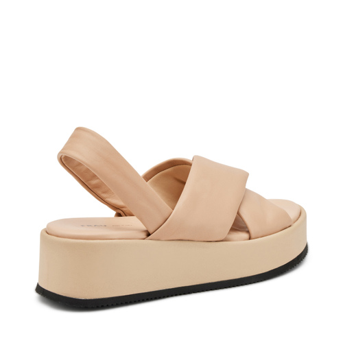 Plateau-Sandale mit überkreuzten Riemen aus weichem Leder - Frau Shoes | Official Online Shop