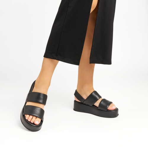 Soft leather double-strap flatform sandals - Frau Shoes | Official Online Shop