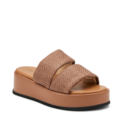 Ciabatta platform a doppia fascia in rafia - Frau Shoes | Official Online Shop