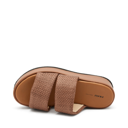 Ciabatta platform a doppia fascia in rafia - Frau Shoes | Official Online Shop