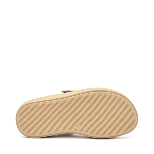 Leather and raffia flatform sandals - Frau Shoes | Official Online Shop