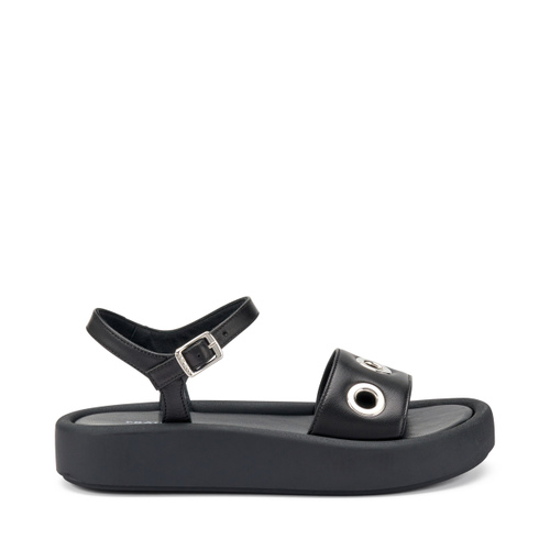 Leder-Sandalette mit Ösen - Frau Shoes | Official Online Shop