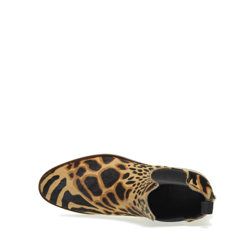 Ponyhair-effect leather Chelsea boots with animal print - Frau Shoes | Official Online Shop