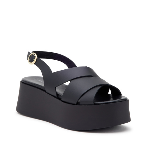 Raw-cut leather sandals with wedge - Frau Shoes | Official Online Shop