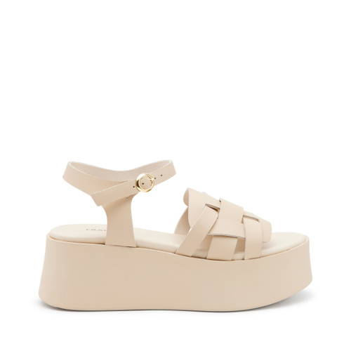 Woven leather strap sandals with wedge - Frau Shoes | Official Online Shop