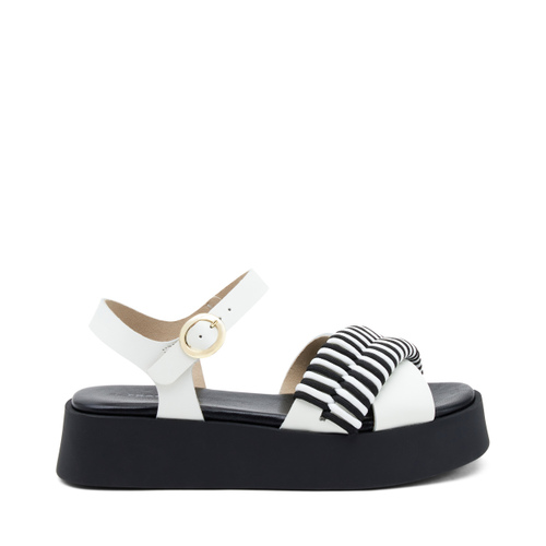 Sandalo platform in pelle con infilatura bicolore - Frau Shoes | Official Online Shop