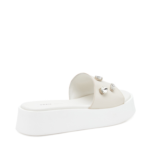 Leather platform sliders with bezels - Frau Shoes | Official Online Shop