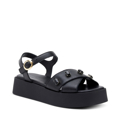 Leather platform sandals with bezels - Frau Shoes | Official Online Shop