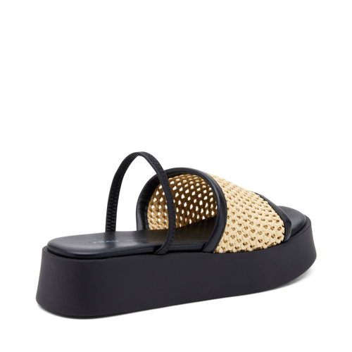 Multi-position woven raffia platform sliders - Frau Shoes | Official Online Shop