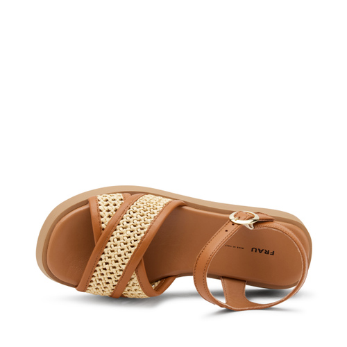 Sandalo platform a incrocio con inserti in rafia - Frau Shoes | Official Online Shop