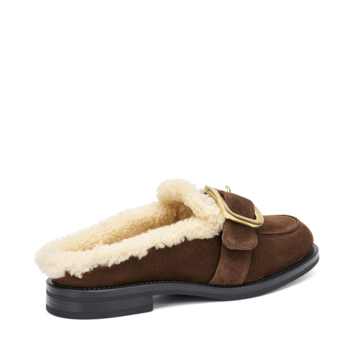 Suede mules with shearling lining - Frau Shoes | Official Online Shop