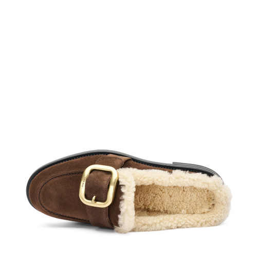 Suede mules with shearling lining - Frau Shoes | Official Online Shop