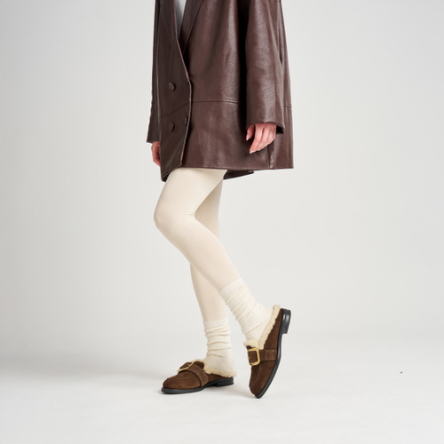 Suede mules with shearling lining - Frau Shoes | Official Online Shop