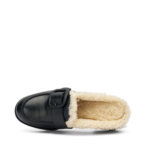 Leather mules with shearling lining - Frau Shoes | Official Online Shop