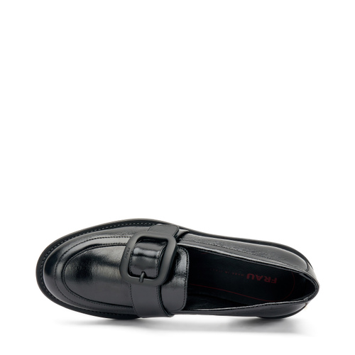 Creased polished leather loafers with buckle - Frau Shoes | Official Online Shop