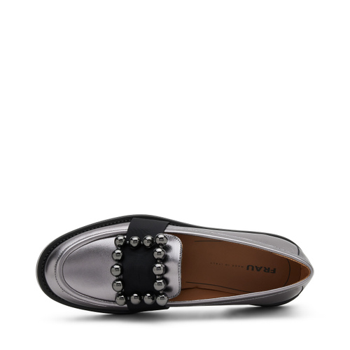 Foiled leather loafers with accessory - Frau Shoes | Official Online Shop